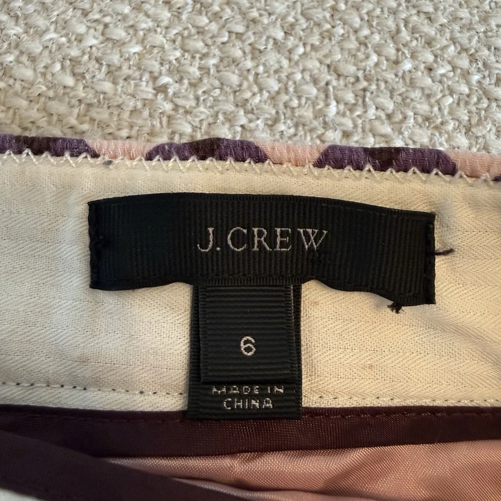J Crew Shorts Tribal Print Back Zipper Cotton Stretch A6430 Womens‎ 6